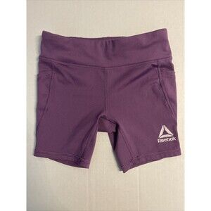 Reebok Purple Fitted Athletic Shorts With Side Pockets - Girls Size Small 6/6X